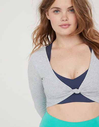 OFFLINE By Aerie Thumbs Up Bow Crop Top