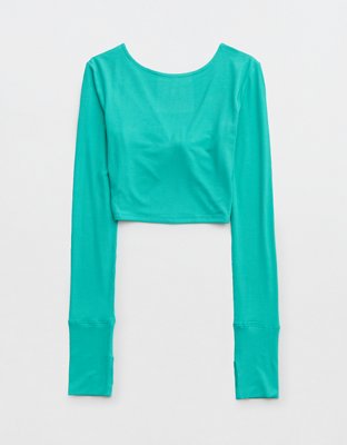 OFFLINE By Aerie Thumbs Up Top Corto con Moño