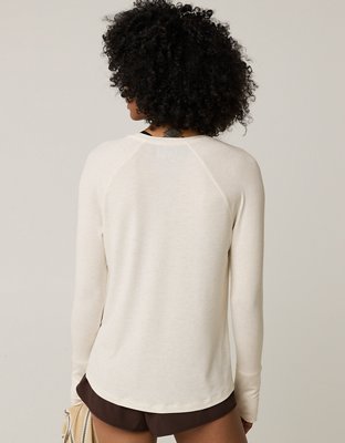 OFFLINE By Aerie Thumbs Up Ribbed Raglan Long Sleeve T-Shirt