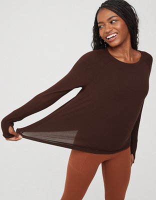 OFFLINE By Aerie Thumbs Up Ribbed Long Sleeve T-Shirt