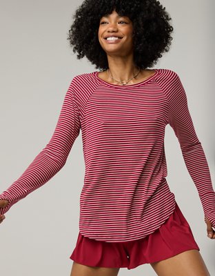 OFFLINE By Aerie Thumbs Up Ribbed Raglan Long Sleeve T-Shirt