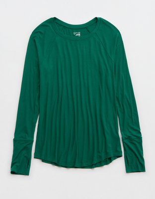 OFFLINE By Aerie Thumbs Up Ribbed Raglan Long Sleeve T-Shirt