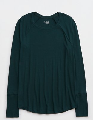 OFFLINE By Aerie Thumbs Up Ribbed Raglan Long Sleeve T-Shirt | OFFLINE