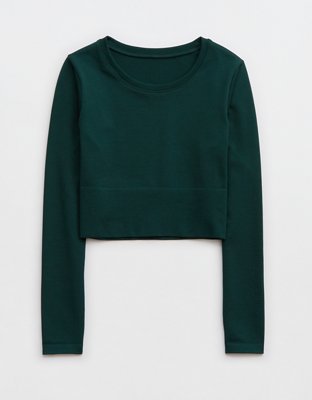 OFFLINE By Aerie Sidewalk Seamless Long Sleeve Cropped T-Shirt