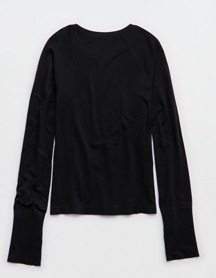 Женские футболки Offline BY Aerie Gotta Run Long Sleeve, цвет: Насыщенный чёрный — фото 4