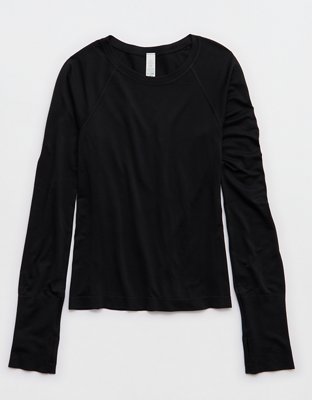 Женские футболки Offline BY Aerie Gotta Run Long Sleeve, цвет: Насыщенный чёрный — фото 3