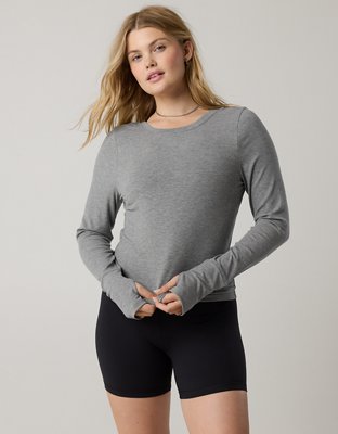 OFFLINE By Aerie Thumbs Up Ribbed Scoop Back T-Shirt