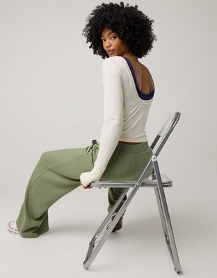 OFFLINE By Aerie Thumbs Up Ribbed Scoop Back T-Shirt