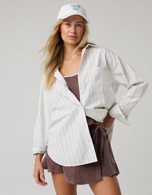 OFFLINE By Aerie Oxford Oversized Long Sleeve Button Up Shirt
