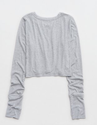 OFFLINE By Aerie Thumbs Up T-Shirt Manga Larga en Punto Elástico