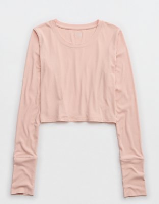 Женские футболки Aerie OFFLINE By Aerie Thumbs Up Ribbed Long Sleeve T-Shirt — фото 3