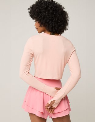 Женские футболки Aerie OFFLINE By Aerie Thumbs Up Ribbed Long Sleeve T-Shirt — фото 2