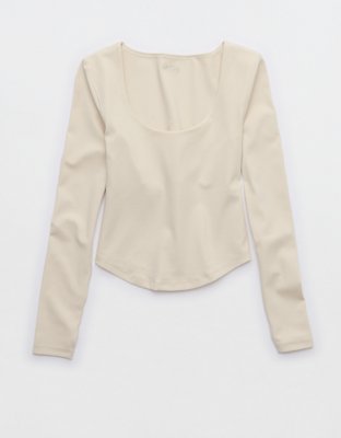 Женские футболки Aerie OFFLINE By Aerie Real Me Long Sleeve Scoop T-Shirt — фото 4