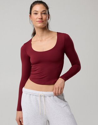 OFFLINE By Aerie Real Me Long Sleeve Scoop T-Shirt