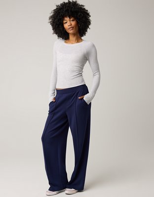 Женские футболки Offline By Aerie Thumbs Up Fitted Ribbed, цвет: Светлый меланжевый серый — фото 7