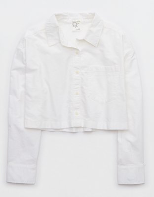 OFFLINE By Aerie Cropped Button Up Shirt