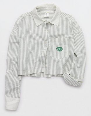 OFFLINE By Aerie Cropped Button Up Shirt
