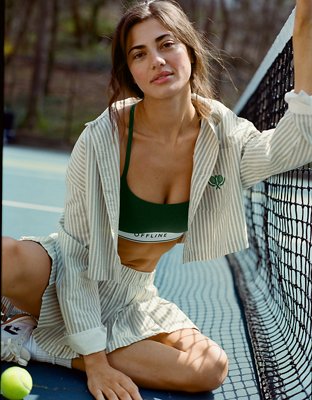OFFLINE By Aerie Cropped Button Up Shirt