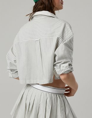 OFFLINE By Aerie Cropped Button Up Shirt