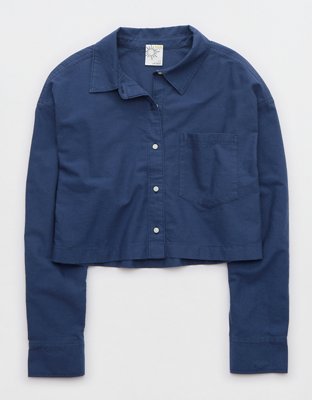 OFFLINE By Aerie Cropped Button Up Shirt