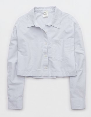 OFFLINE By Aerie Cropped Button Up Shirt