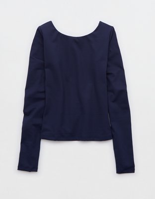 OFFLINE By Aerie The Hugger T-shirt Manga Larga con Espalda Abierta