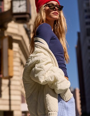 OFFLINE By Aerie The Hugger Long Sleeve Open Back T-Shirt