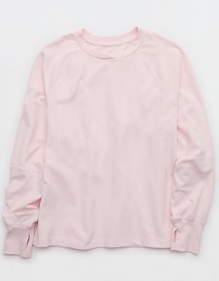 OFFLINE By Aerie Pique Long Sleeve T-Shirt Women's Pink Petal XL