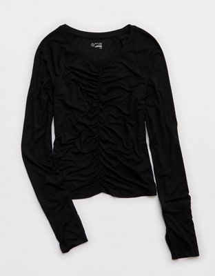 OFFLINE By Aerie Thumbs Up Ruched Long Sleeve T-Shirt