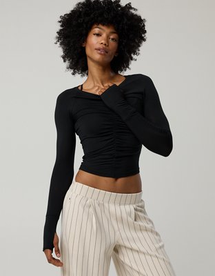 OFFLINE By Aerie Thumbs Up Ruched Long Sleeve T-Shirt