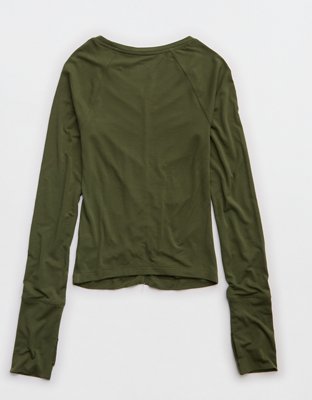 OFFLINE By Aerie Thumbs Up Ruched Long Sleeve T-Shirt