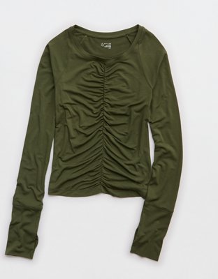 OFFLINE By Aerie Thumbs Up Ruched Long Sleeve T-Shirt