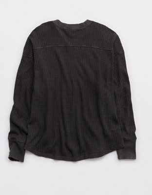 OFFLINE By Aerie Wow! Waffle Notch Neck Long Sleeve T-Shirt