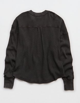 OFFLINE By Aerie Wow! Waffle Notch Neck Long Sleeve T-Shirt