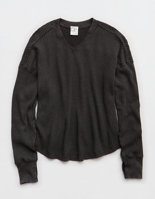 OFFLINE By Aerie Wow! Waffle Notch Neck Long Sleeve T-Shirt