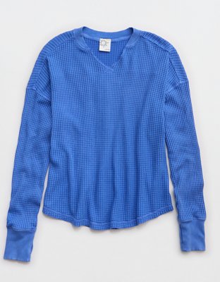 OFFLINE By Aerie Wow! Waffle Notch Neck Long Sleeve T-Shirt
