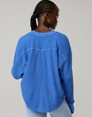 OFFLINE By Aerie Wow! Waffle Notch Neck Long Sleeve T-Shirt