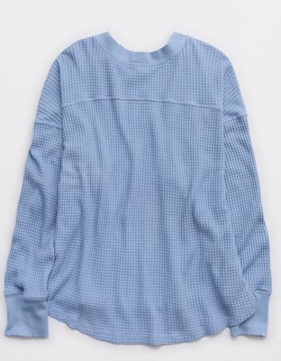OFFLINE By Aerie Wow! Waffle Notch Neck Long Sleeve T-Shirt