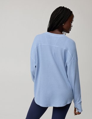 OFFLINE By Aerie Wow! Waffle Notch Neck Long Sleeve T-Shirt