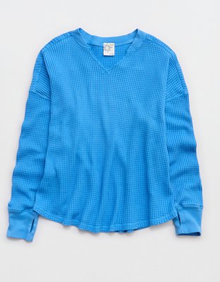 OFFLINE By Aerie Wow! Waffle Notch Neck Long Sleeve T-Shirt