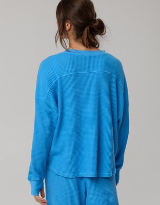 OFFLINE By Aerie Wow! Waffle Notch Neck Long Sleeve T-Shirt