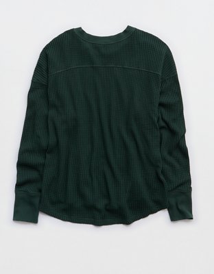 OFFLINE By Aerie Wow! Waffle Notch Neck Long Sleeve T-Shirt
