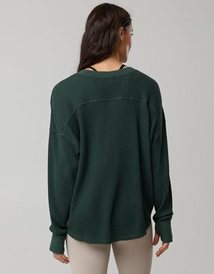 OFFLINE By Aerie Wow! Waffle Notch Neck Long Sleeve T-Shirt | OFFLINE