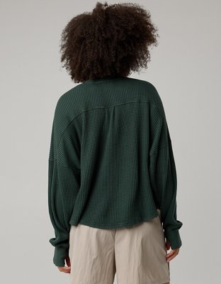 OFFLINE By Aerie Wow! Waffle Notch Neck Long Sleeve T-Shirt