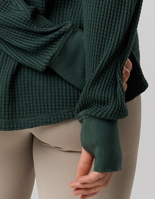OFFLINE By Aerie Wow! Waffle Notch Neck Long Sleeve T-Shirt