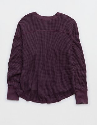 OFFLINE By Aerie Wow! Waffle Notch Neck Long Sleeve T-Shirt