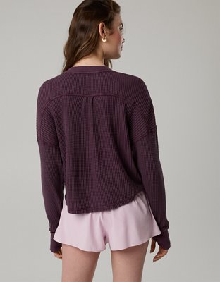 OFFLINE By Aerie Wow! Waffle Notch Neck Long Sleeve T-Shirt
