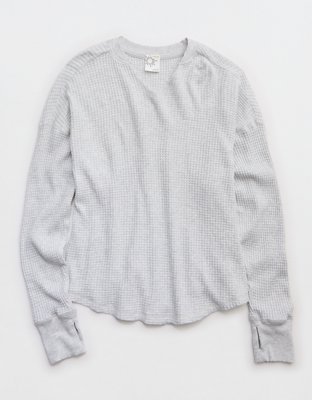 OFFLINE By Aerie Wow! Waffle Notch Neck Long Sleeve T-Shirt