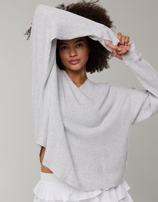 OFFLINE By Aerie Wow! Waffle Notch Neck Long Sleeve T-Shirt