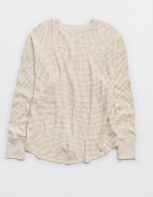 OFFLINE By Aerie Wow! Waffle Notch Neck Long Sleeve T-Shirt